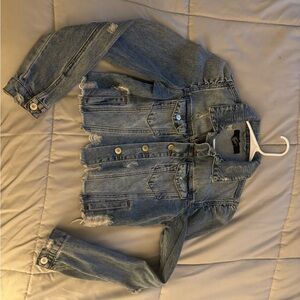 Forever 21 Light Blue Distressed Jean Jacket